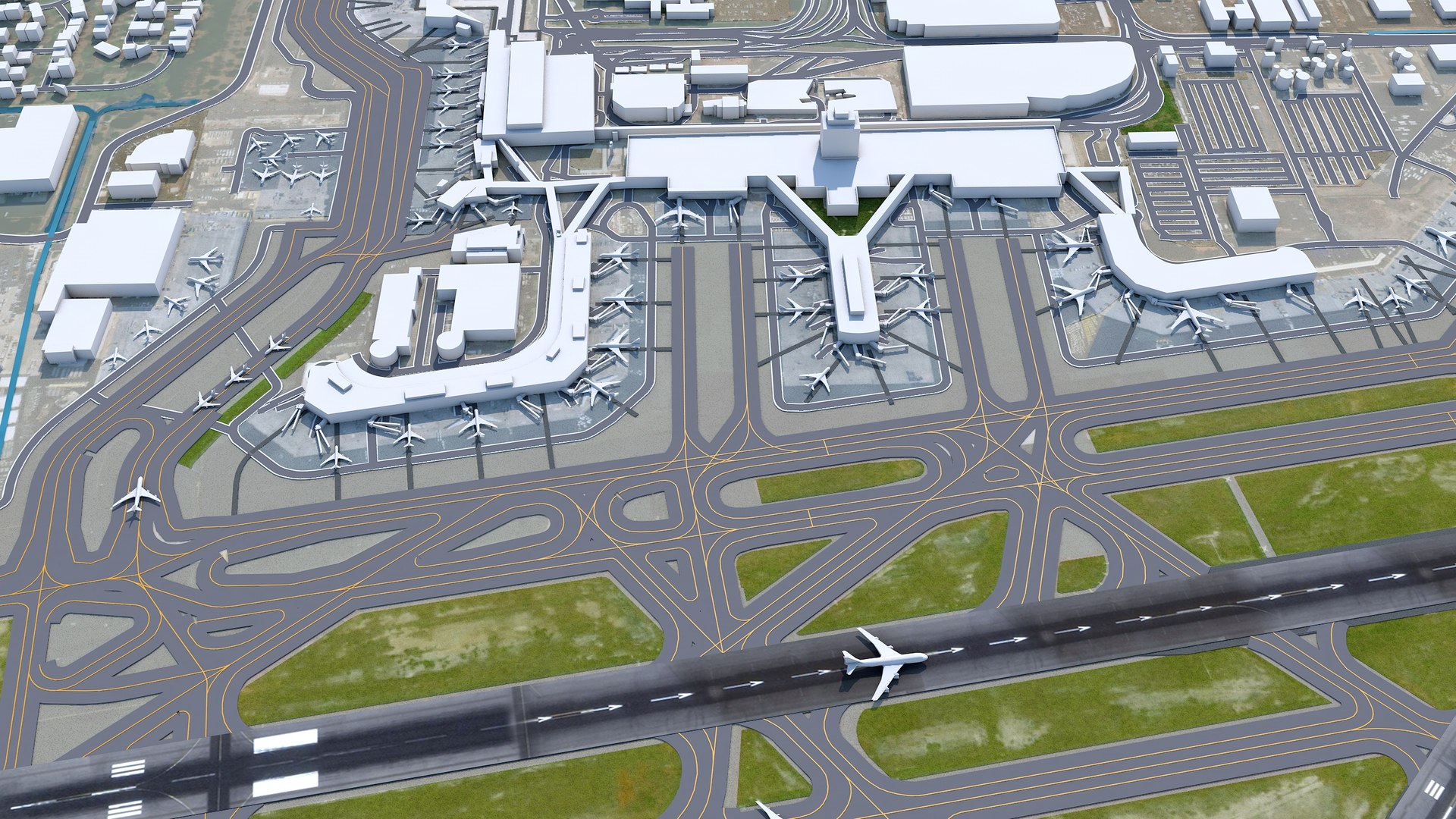 3D Model Honolulu Daniel K Inouye International Airport - TurboSquid ...