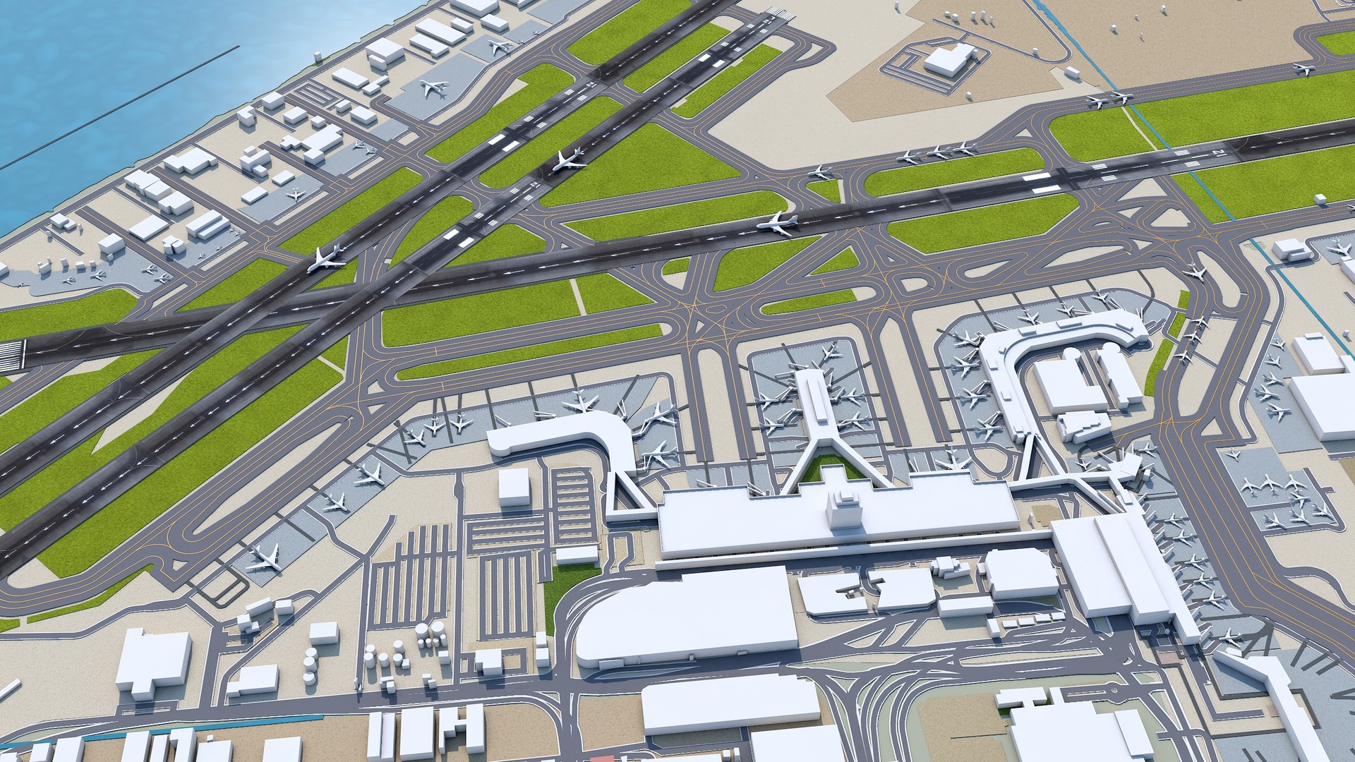 3D Model Honolulu Daniel K Inouye International Airport - TurboSquid ...