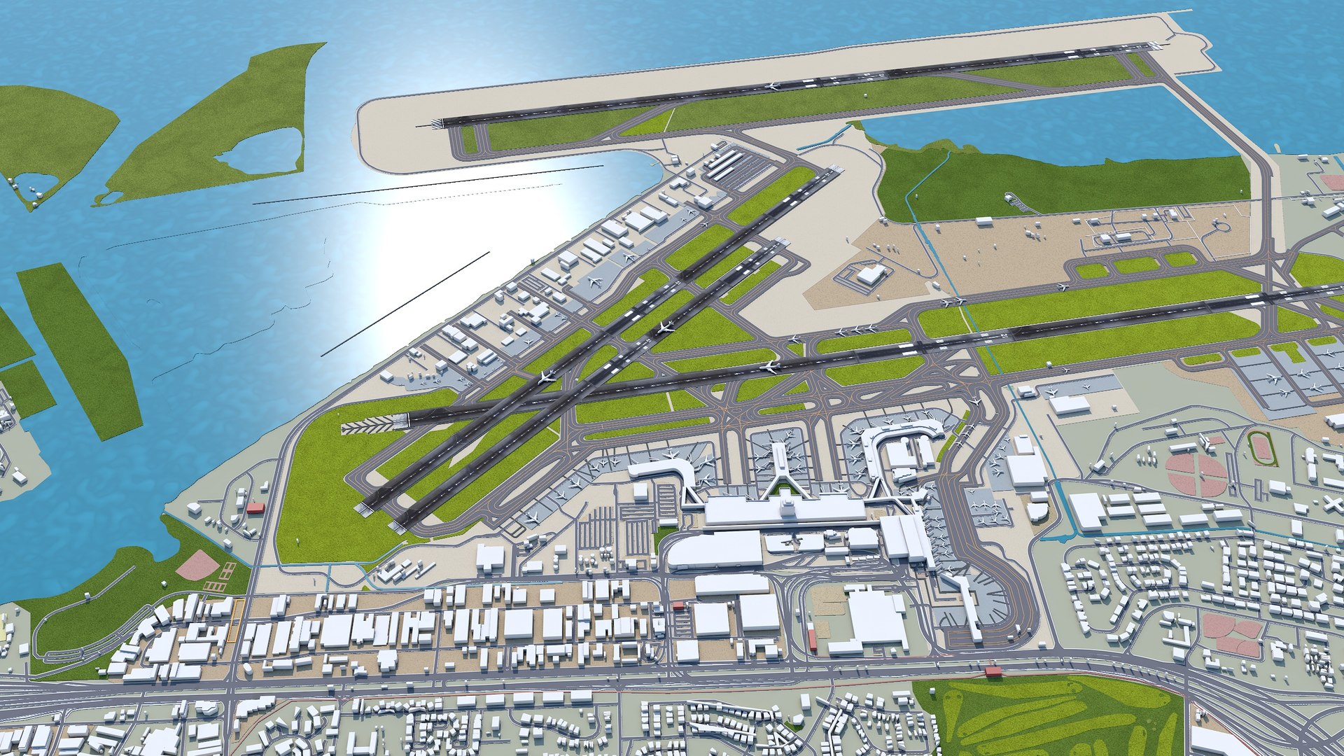 3D Model Honolulu Daniel K Inouye International Airport - TurboSquid ...