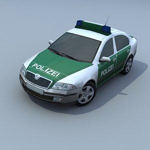 german police skoda octavia 3d model