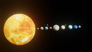 3D Stylized Solar System 3D Model 2k 4k 8k Textures model