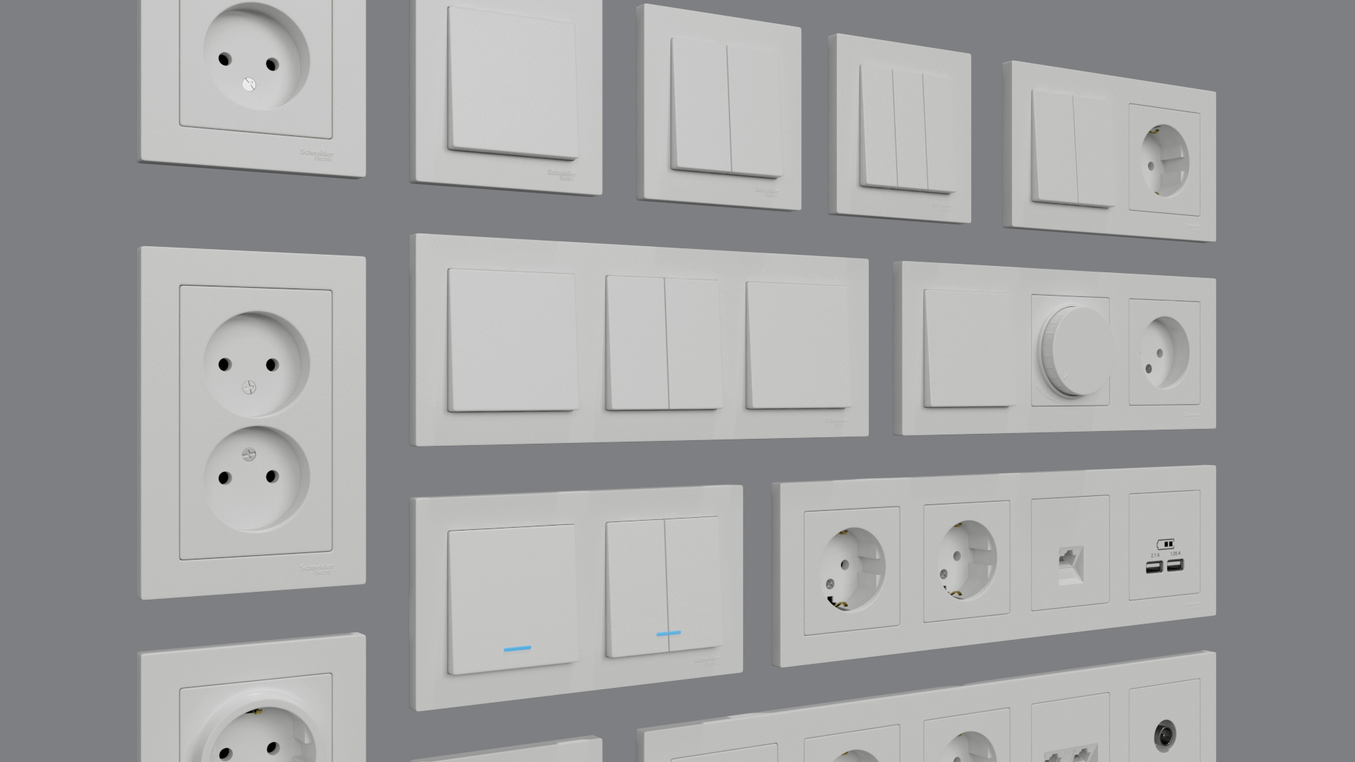 Розетки schneider electric atlas design