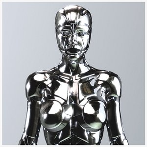 Robotic Steel Woman PBR Rigged