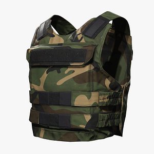 Classic Camouflage Tactical Vest - Realistic 3D Model model