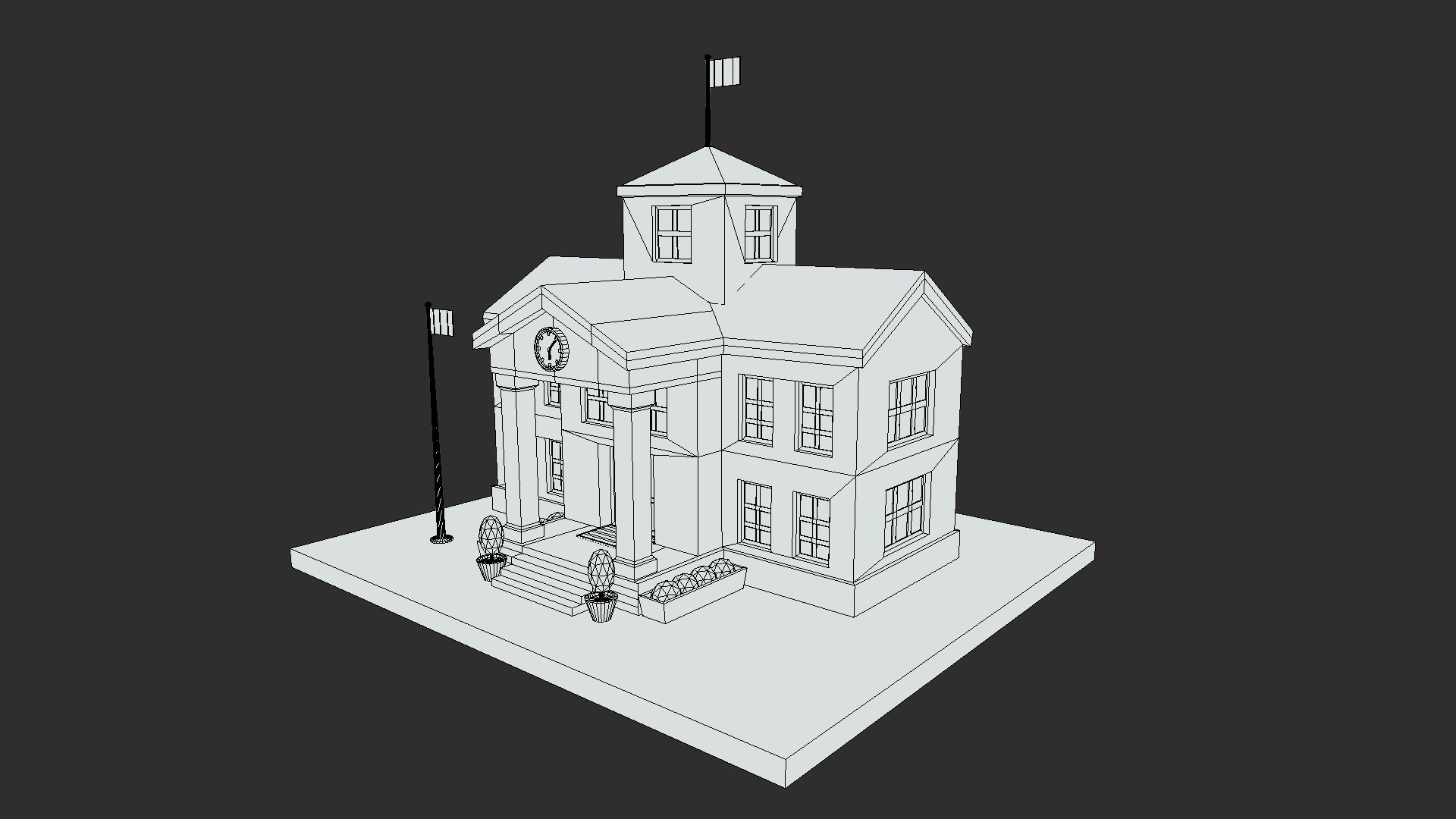 Low Poly School 3D Model - TurboSquid 2439047