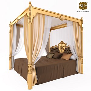 Silik Venre King Size Bed with Canopy