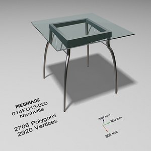 3d dining table glass - model