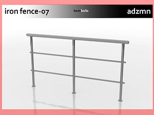 3d model rail fence iron