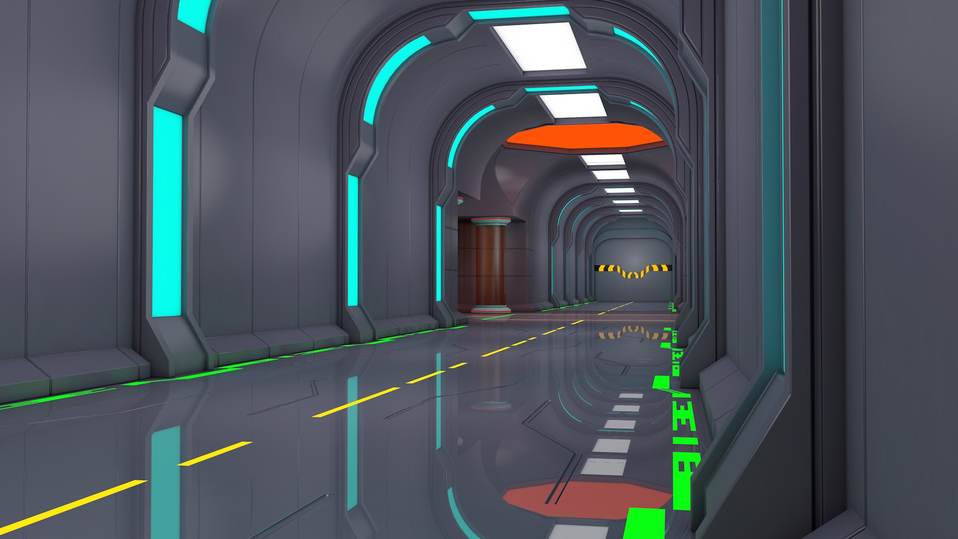 3D Model Sci Fi Corridor - TurboSquid 2375373