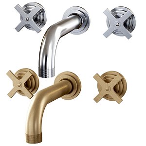 Landmark Industrial wall mounted mixer by Samuel Heath