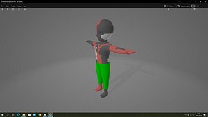 3D Zombie Enemy Green