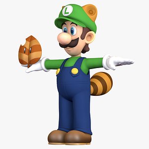 Raccoon Tail Luigi Super Mario Bros Character - Super Leaf