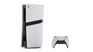 3D Sony Playstation 5 Pro Console and Controller