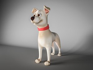 3D low-poly cartoon dog