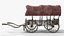 Modèle 3D low-poly d'un chariot médiéval