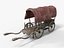 Modèle 3D low-poly d'un chariot médiéval