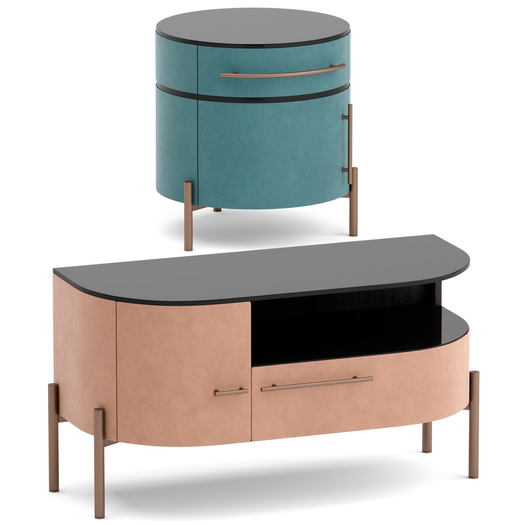 Baxter Plisse Small Tables 3D - TurboSquid 1756917