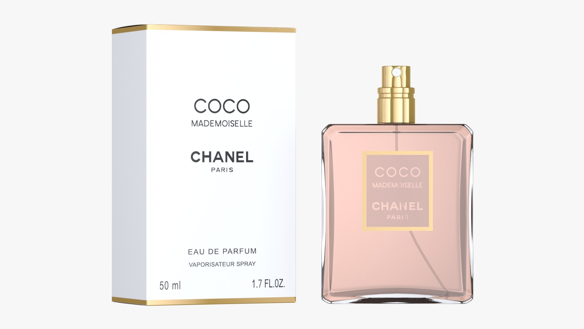 3D Chanel Coco Mademoiselle Perfume With Box - TurboSquid 1875856