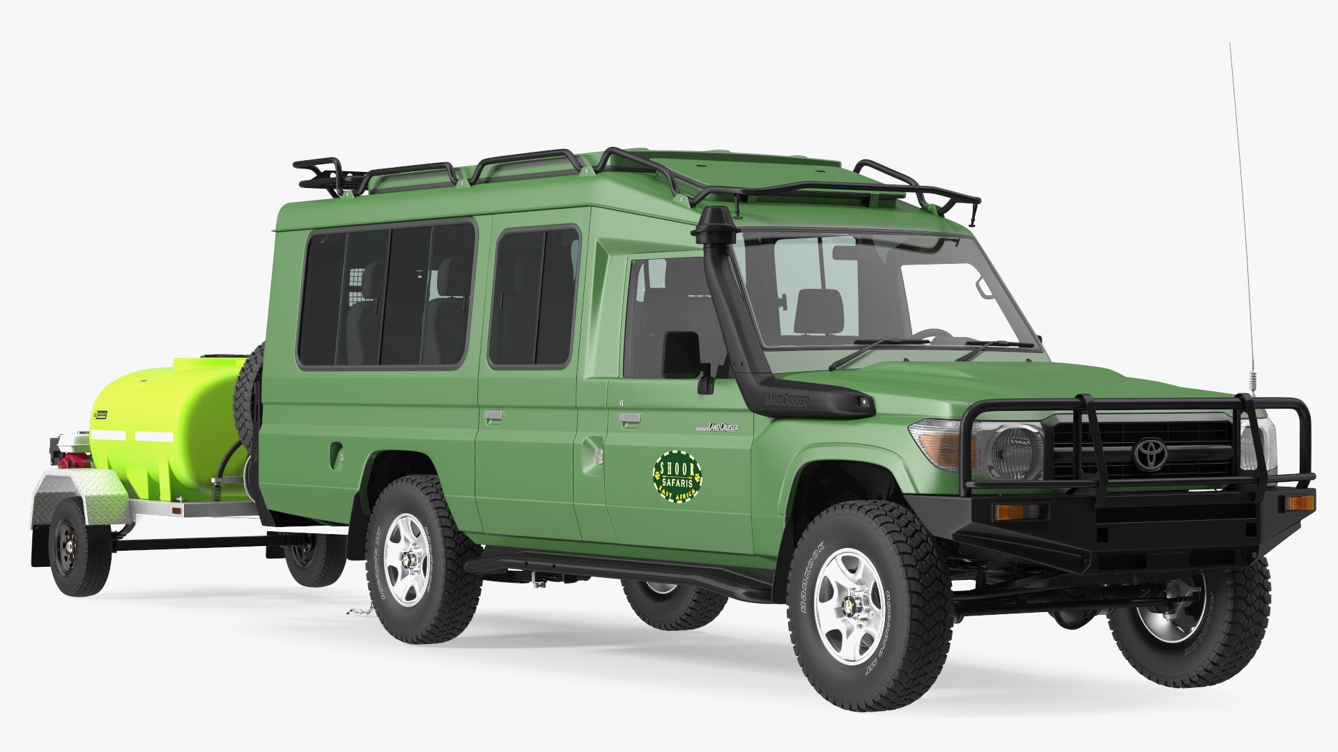 Toyota SUV with Fire Fighting Trailer 3D model preview