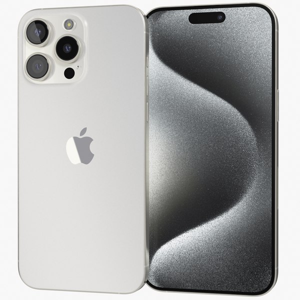 3D Apple iPhone 15 Pro Max White Titanium model