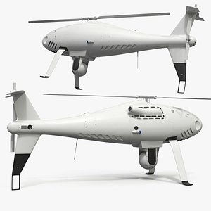 VTOL Drone with Surveillance Module White Rigged for Maya