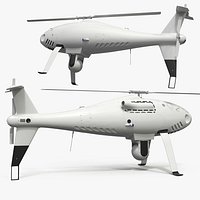 VTOL Drone with Surveillance Module White Rigged for Maya