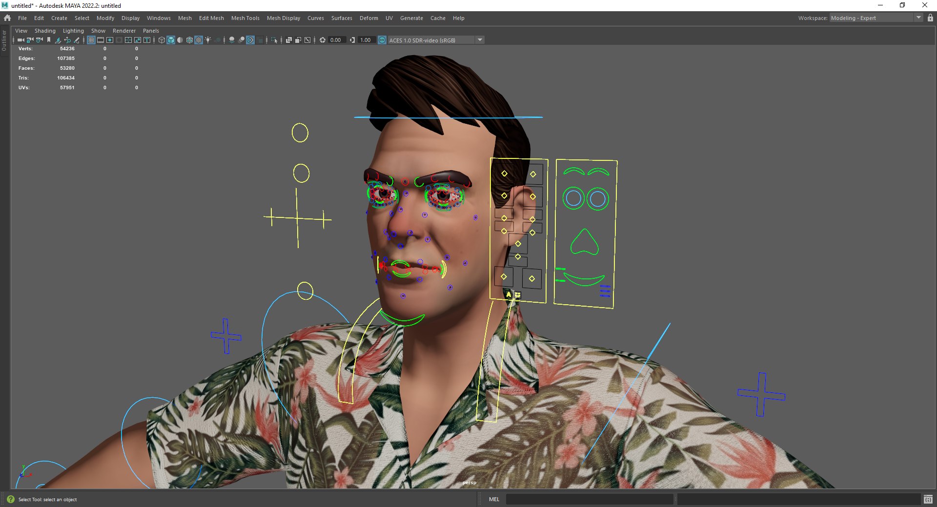 3D Stylized Realism Male Celebration In Hawaiian Shirt With Energy ...