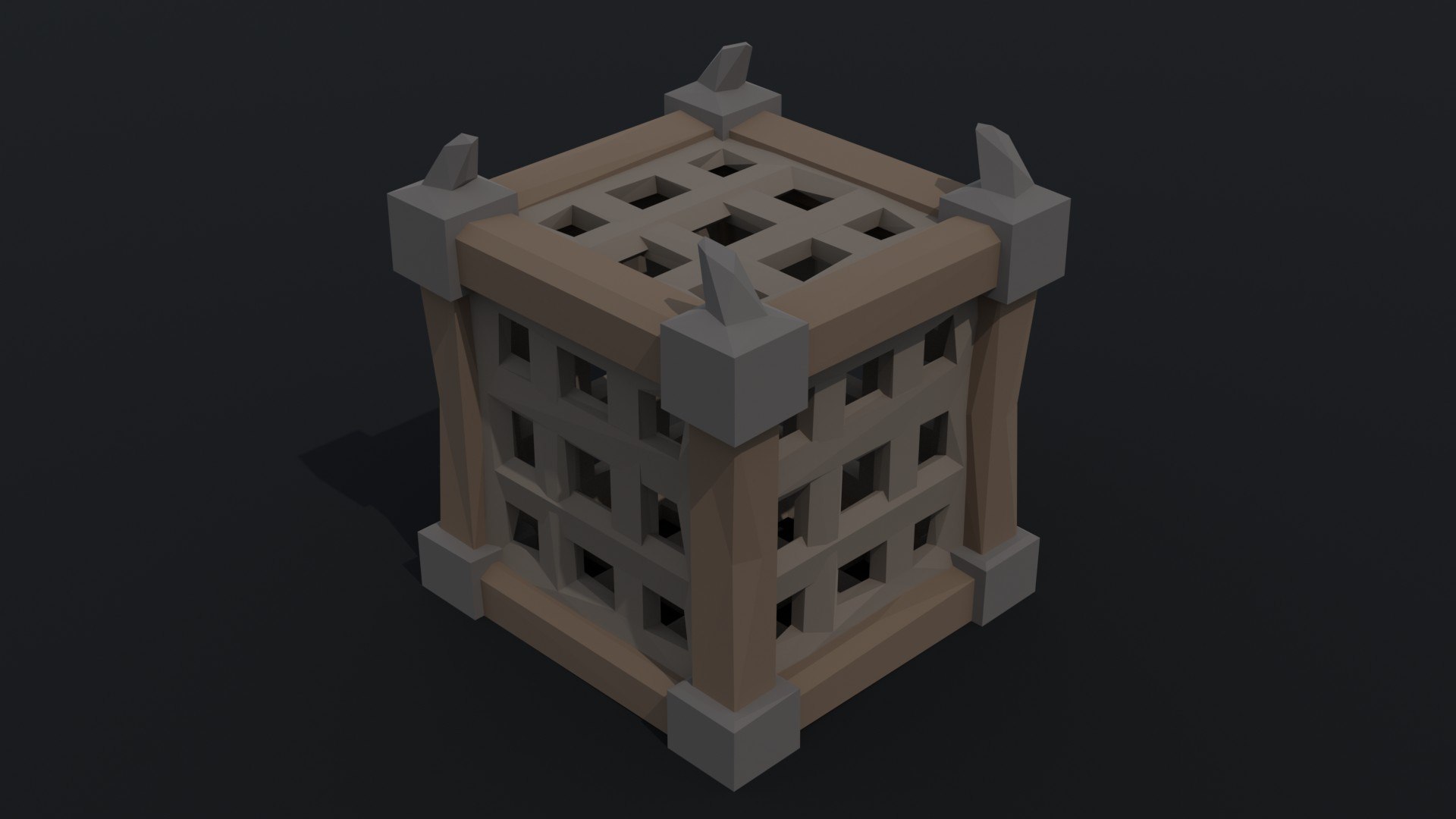 Low-poly Cartoon medieval Polygonal cage kit 3D model https://p.turbosquid.com/ts-thumb/sU/Dx5AFz/hp/3/jpg/1703789972/1920x1080/fit_q87/7b79aced2b691921dd9dd3af6a494af28be2a4c7/3.jpg