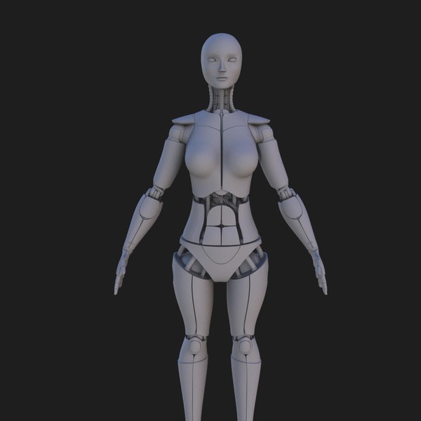 female robot pro rigged 3d max