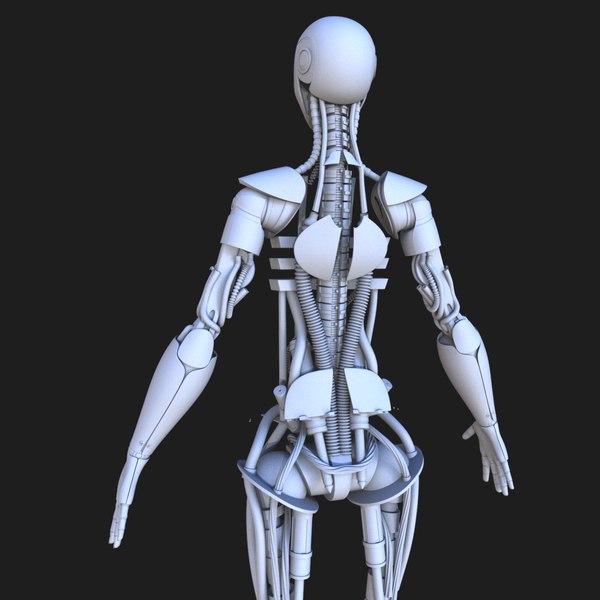 female robot pro rigged 3d max