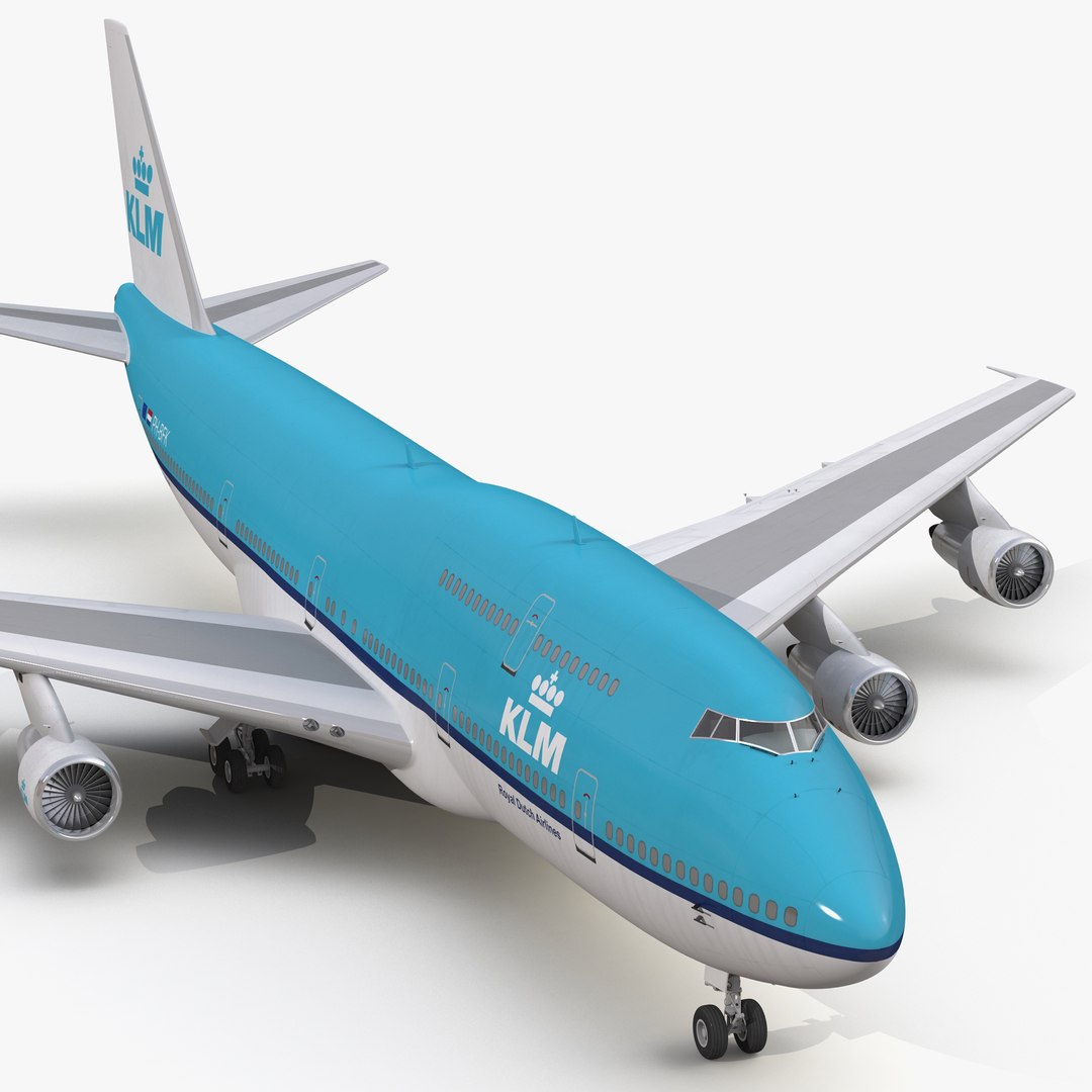 Boeing 747-300 KLM 3D model preview