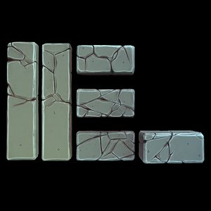 stylized cartoon rock sand 3D