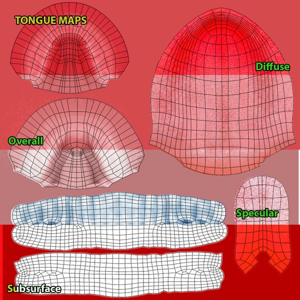 cartoon girls head face 3d model