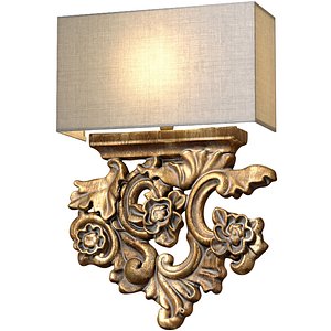 Bronze European sconce in classic rustic style Floral Wall Lamp 3D model 3D