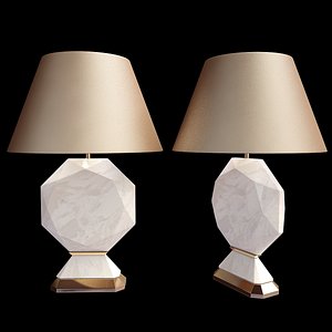 OCTAGON FORM ROCK CRYSTAL QUARTZ LAMP