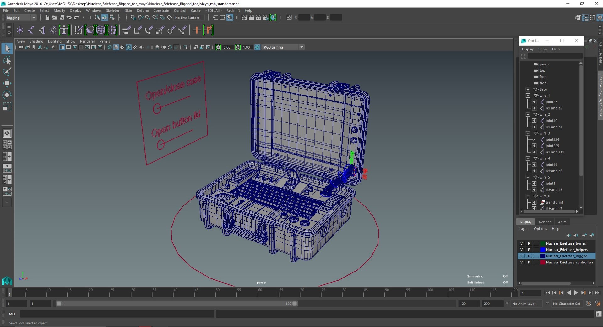 Nuclear Briefcase Rigged For Maya 3D Model TurboSquid 2048578