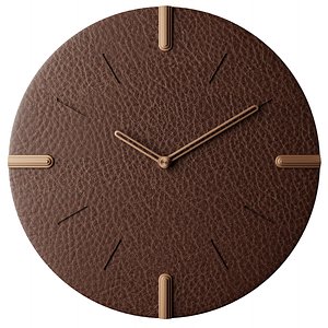 Minimalistic Leather Wall Clock 3D model
