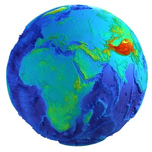 Earth Height Shaded 3D Globe 3D model