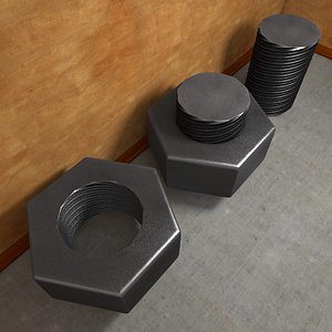 resolution nut bolt 3d c4d