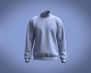Mens turtleneck sweatshirt with textured fabric