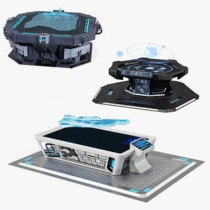 3D Sci Fi Holographic Tables Collection