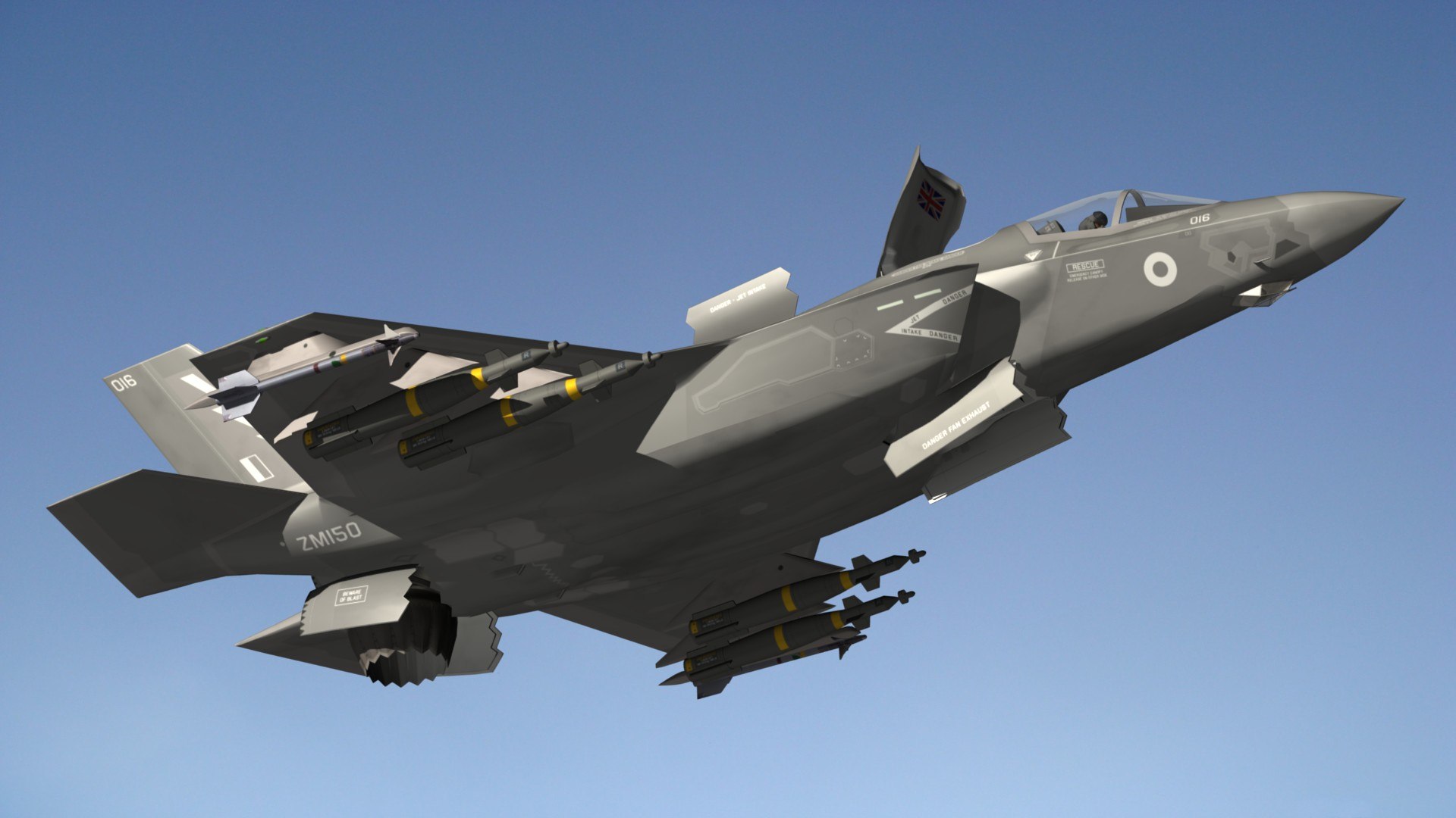 3D Lockheed Martin F-35B RAF https://p.turbosquid.com/ts-thumb/sU/ntOlTN/j9/f35brafpr10/jpg/1664894257/1920x1080/fit_q87/7db658fd21f2e81b7af5360ecc622abf3205dd4d/f35brafpr10.jpg