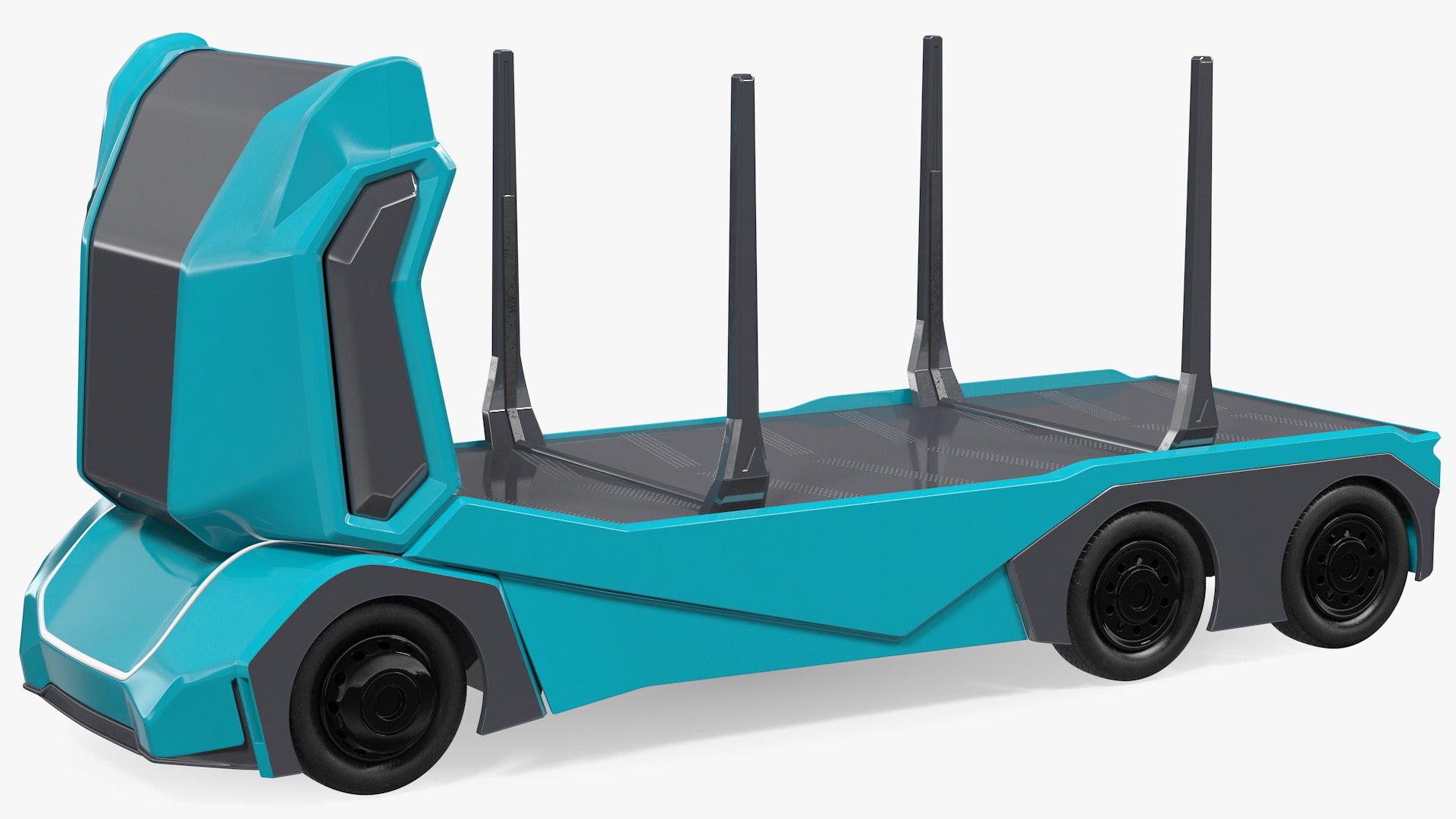 Autonomous Electric Logging Truck 3D model preview
