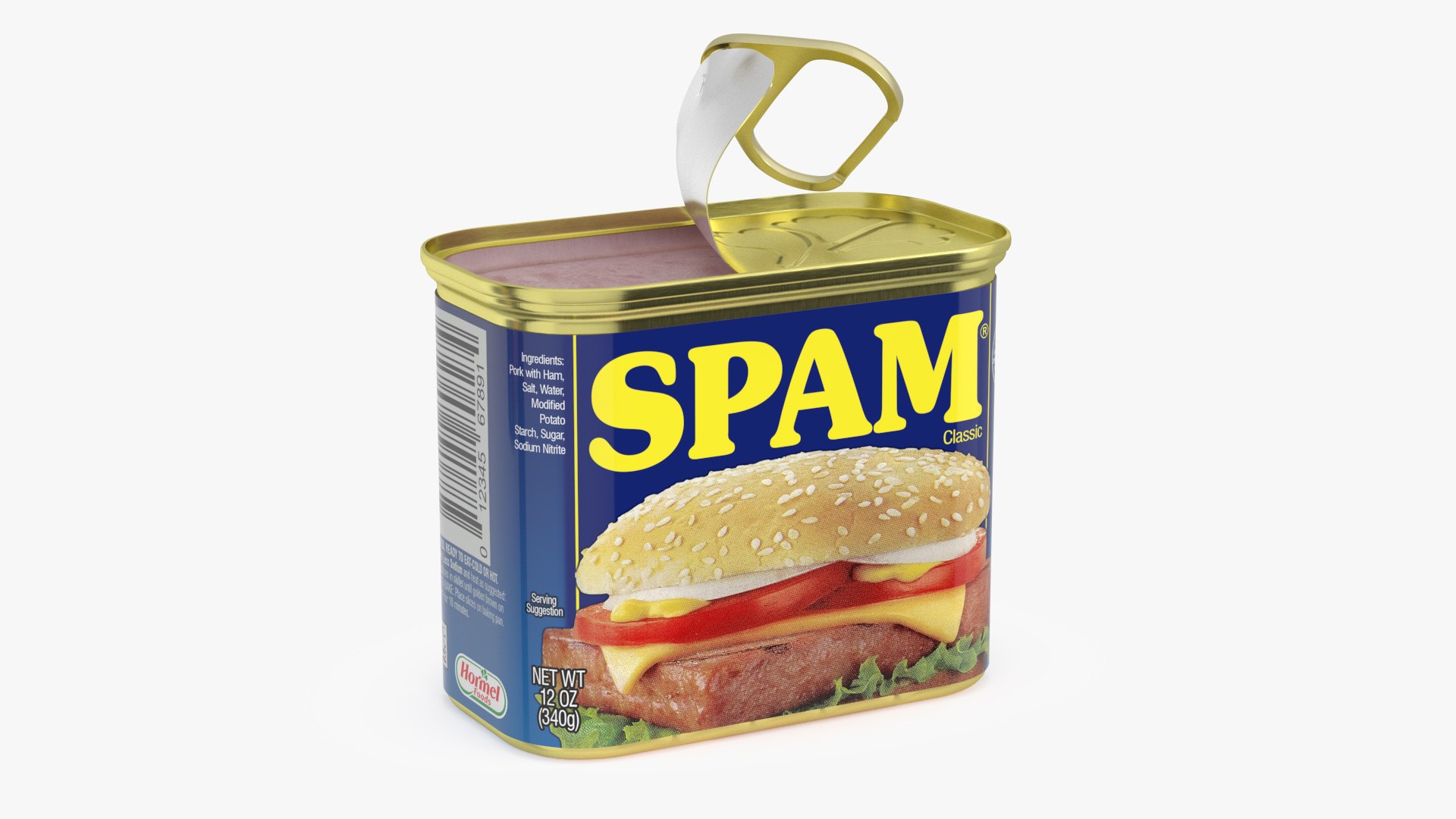 Spam Canned Food Opened 3D model preview