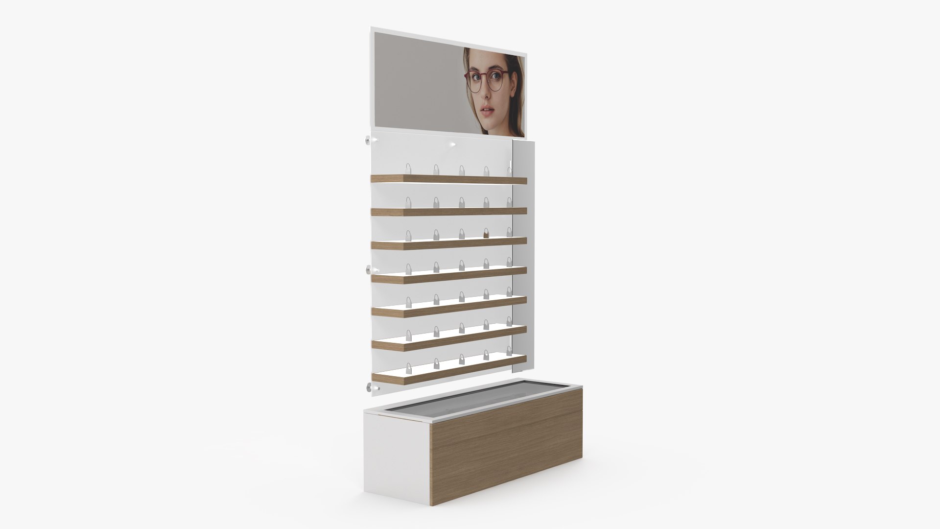 Wood Glasses Display Stand Type 3D model preview
