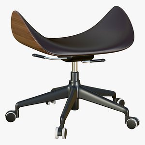 Stool Chair Leather Modern 3D model