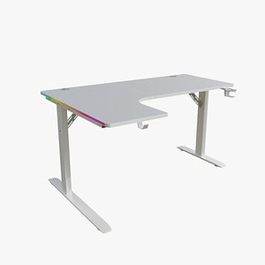 3D Corner Gaming Desk - White