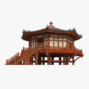 3D Ancient Asian Architecture octagonal Palace