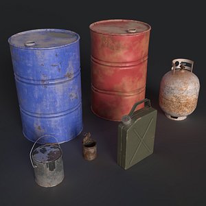 3D Gas Station Props Game Ready 3D Models PBR AAA Quality