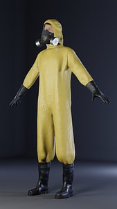 Man in hazmat suit